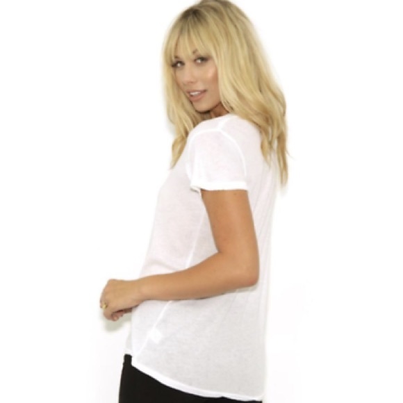 Wildfox Rose All Day White V Neck Short Sleeve Tee Size Small - Picture 4 of 7